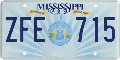 MS license plate ZFE715
