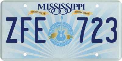 MS license plate ZFE723