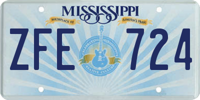 MS license plate ZFE724