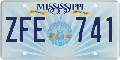 MS license plate ZFE741