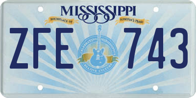 MS license plate ZFE743