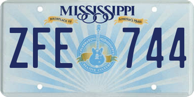 MS license plate ZFE744