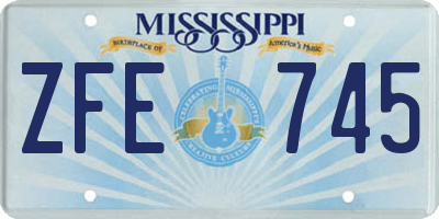 MS license plate ZFE745