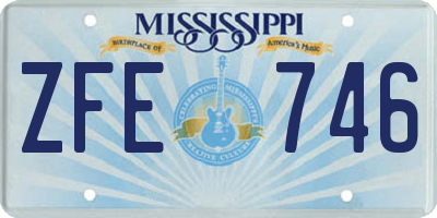 MS license plate ZFE746