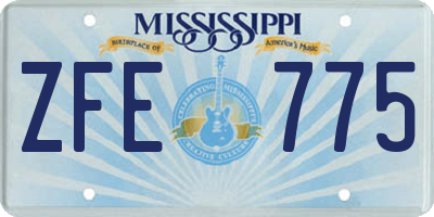 MS license plate ZFE775