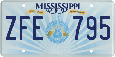 MS license plate ZFE795