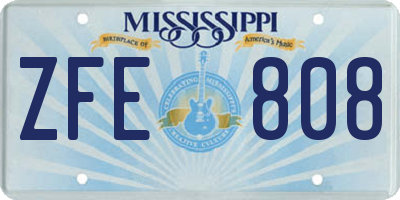 MS license plate ZFE808
