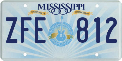 MS license plate ZFE812