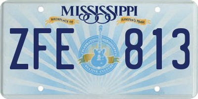 MS license plate ZFE813