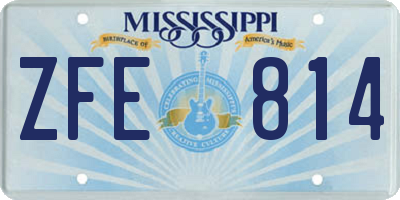 MS license plate ZFE814