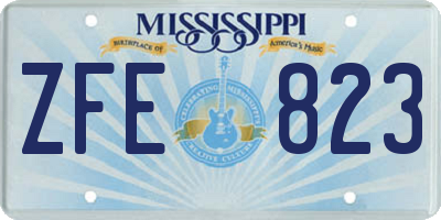MS license plate ZFE823