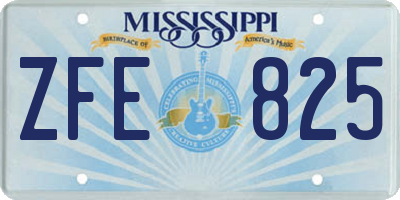MS license plate ZFE825