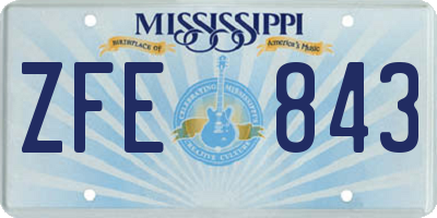 MS license plate ZFE843