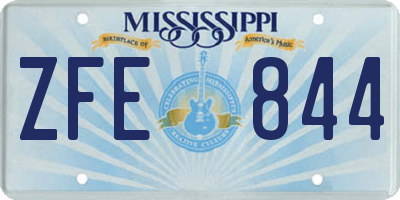 MS license plate ZFE844