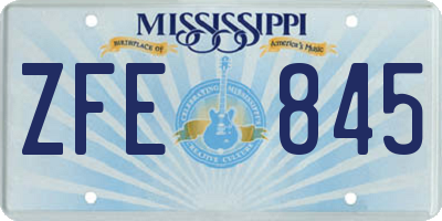 MS license plate ZFE845