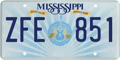 MS license plate ZFE851