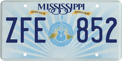 MS license plate ZFE852