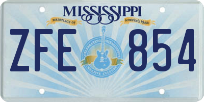 MS license plate ZFE854