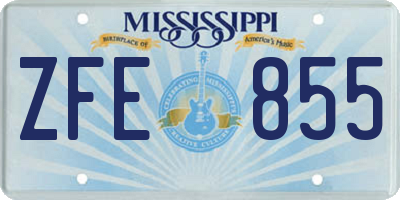 MS license plate ZFE855