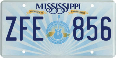 MS license plate ZFE856