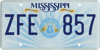 MS license plate ZFE857