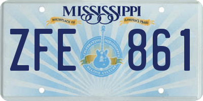 MS license plate ZFE861