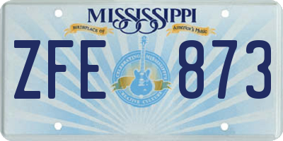 MS license plate ZFE873