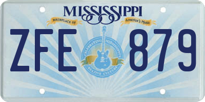 MS license plate ZFE879