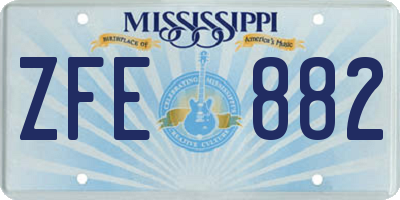 MS license plate ZFE882