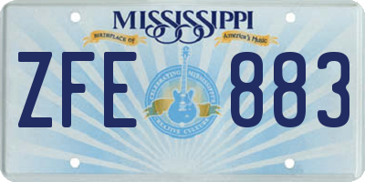 MS license plate ZFE883
