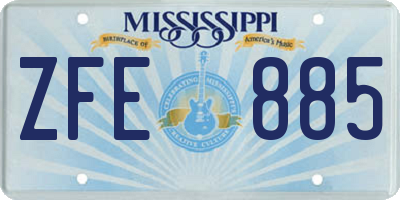 MS license plate ZFE885