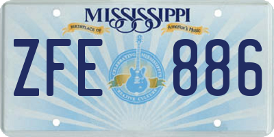 MS license plate ZFE886