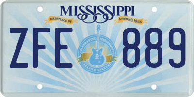MS license plate ZFE889