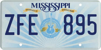 MS license plate ZFE895