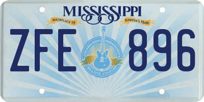 MS license plate ZFE896
