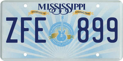 MS license plate ZFE899