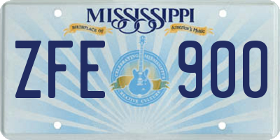 MS license plate ZFE900