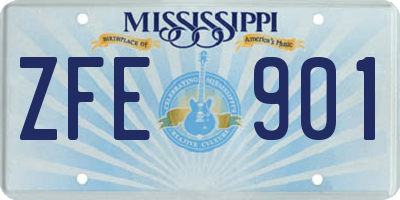 MS license plate ZFE901
