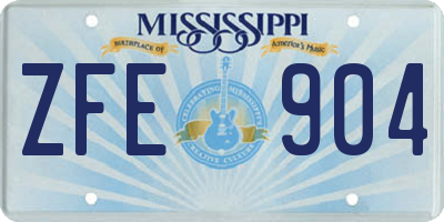 MS license plate ZFE904