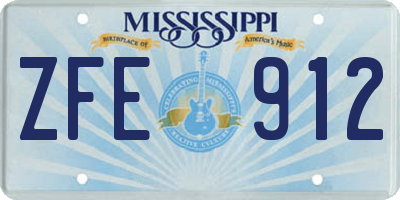 MS license plate ZFE912