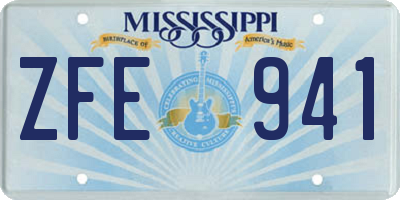 MS license plate ZFE941