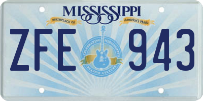 MS license plate ZFE943