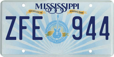 MS license plate ZFE944
