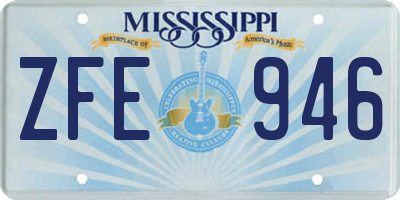 MS license plate ZFE946