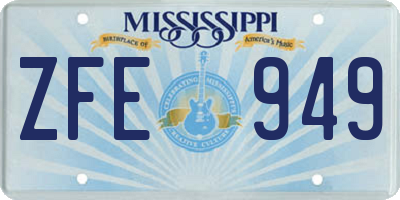 MS license plate ZFE949