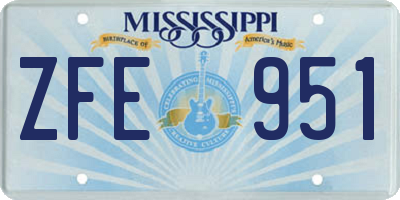 MS license plate ZFE951