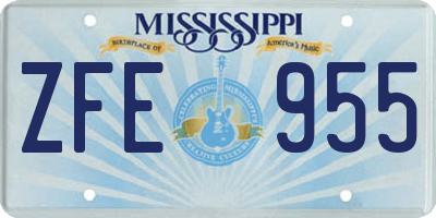 MS license plate ZFE955