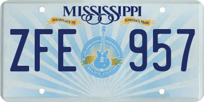 MS license plate ZFE957