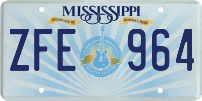 MS license plate ZFE964