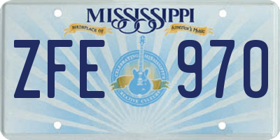 MS license plate ZFE970